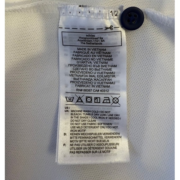 Adidas Golf‎ Polo Shirt Mens Medium Blue White Striped Aeroready Collared - Picture 5 of 7